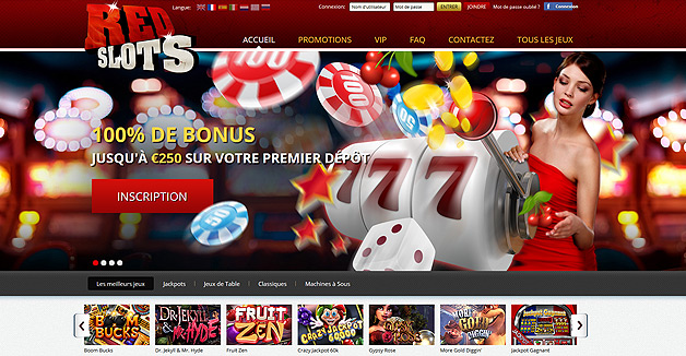 Découvrez le casino en ligne Red Slots et profitez du bonus de bienvenue de 100% jusqu'à 250€