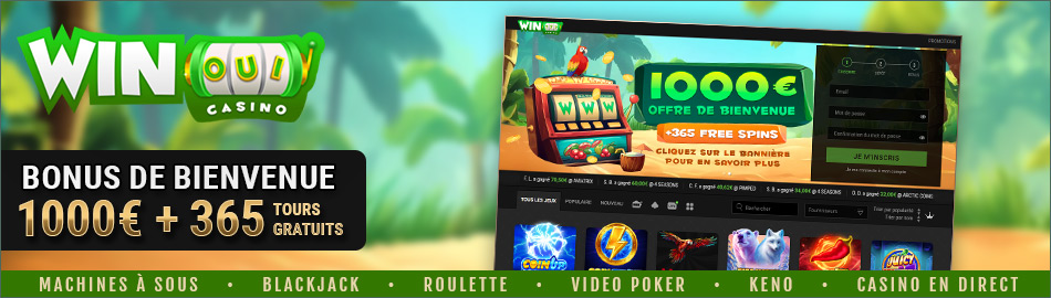 Jouer sur le casino Winoui et profitez d'un bonus de Bienvenue exclusif !